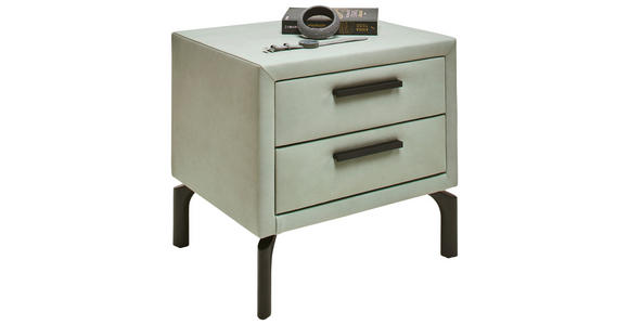 NACHTSCHRANK 49/32,5/41 cm  - Schwarz/Mintgrün, Basics, Textil/Metall (49/32,5/41cm) - Dieter Knoll