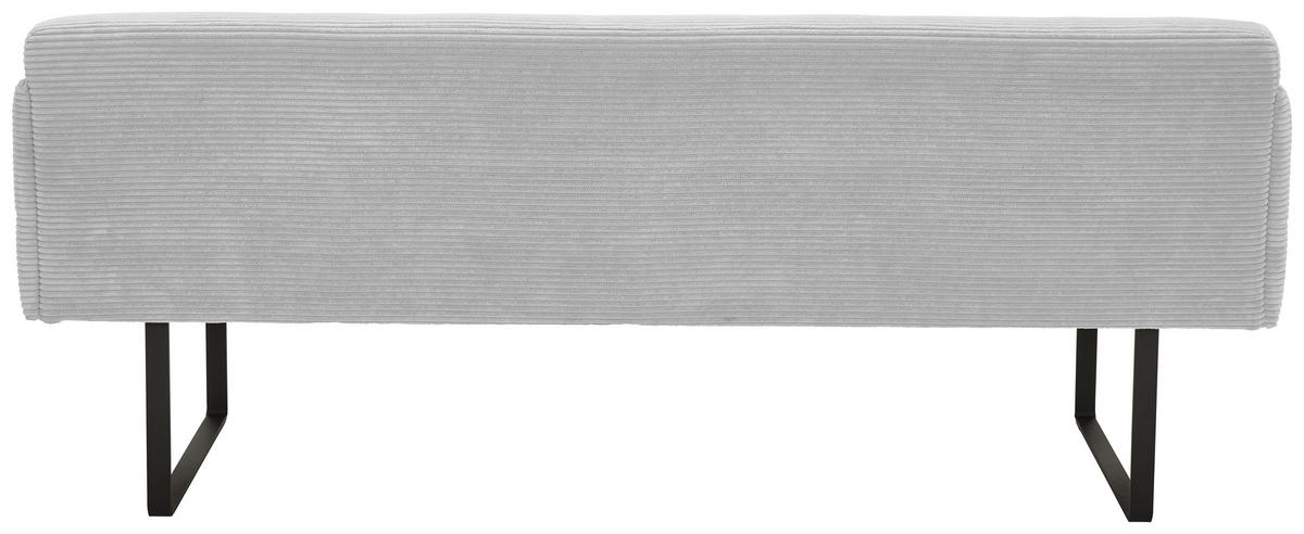 SITZBANK 217/85/69 cm Cord Grauweiß Metall  - Grauweiß/Schwarz, Design, Textil/Metall (217/85/69cm) - Musterring