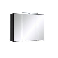 Dulap Cu Oglindă 80/64/20 cm  - culoare crom/grafit, Konventionell, sticlă/metal (80/64/20cm) - Held
