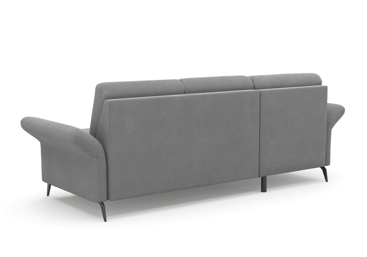 ECKSOFA ROCHELLE E Grau Flachgewebe  - Schwarz/Grau, KONVENTIONELL, Textil/Metall (164/251cm) - Sit & More