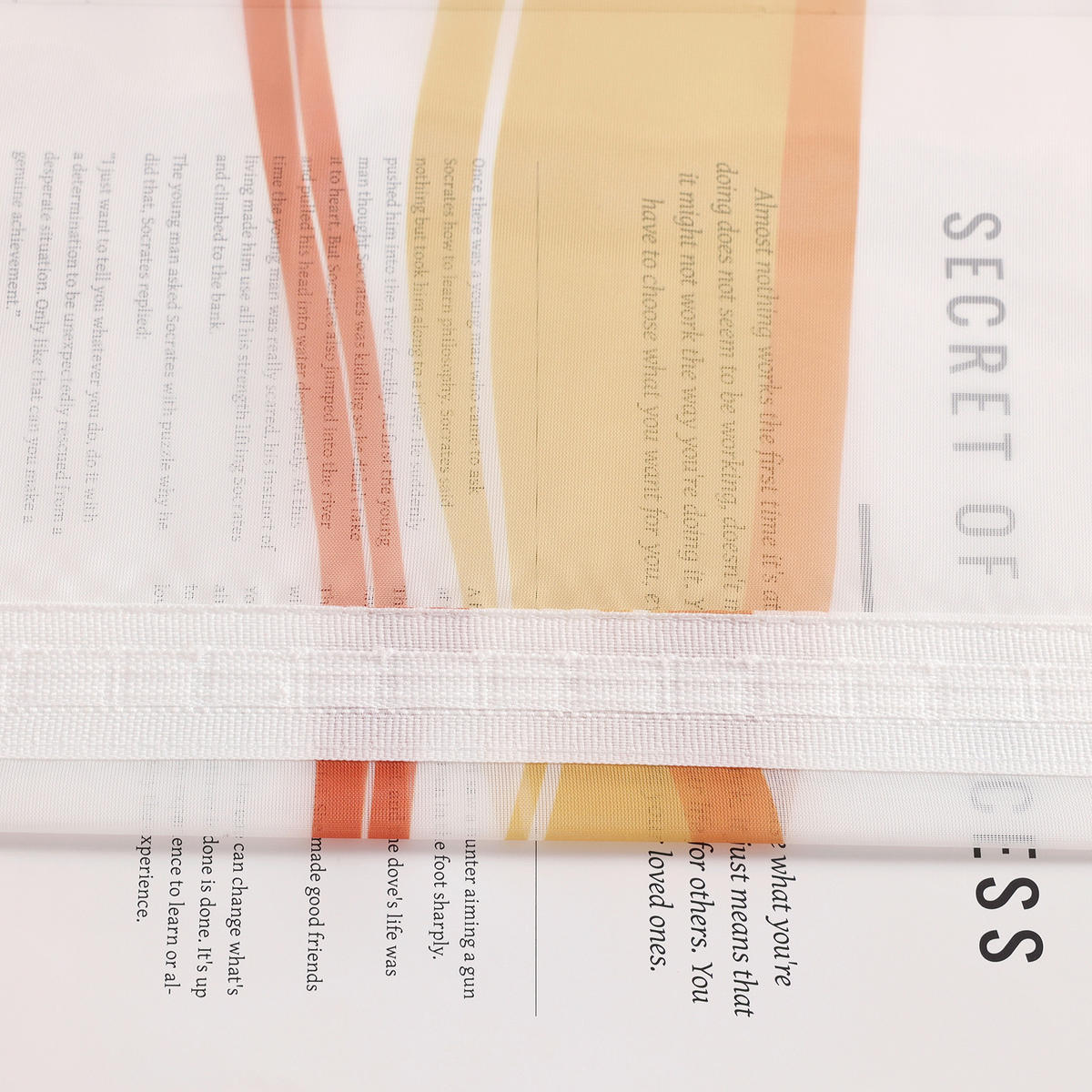 FERTIGVORHANG  transparent  140/225 cm   - Weiß Hochglanz/Orange, Basics, Textil (140/225cm) - Joyswahl