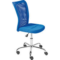 JUGENDDREHSTUHL Lederlook, Netz Blau  - Chromfarben/Blau, MODERN, Kunststoff/Textil (43/88-98/56cm) - MID.YOU