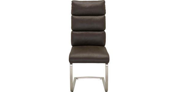 SCHWINGSTUHL in Metall, Textil Edelstahlfarben, Dunkelbraun - Edelstahlfarben/Dunkelbraun, Design, Textil/Metall (49/74/44cm) - Cantus