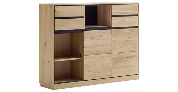 AKTENREGAL Asteiche furniert, massiv Eiche Bianco  - Eiche Bianco, KONVENTIONELL, Holz/Holzwerkstoff (160/123/40cm) - Linea Natura