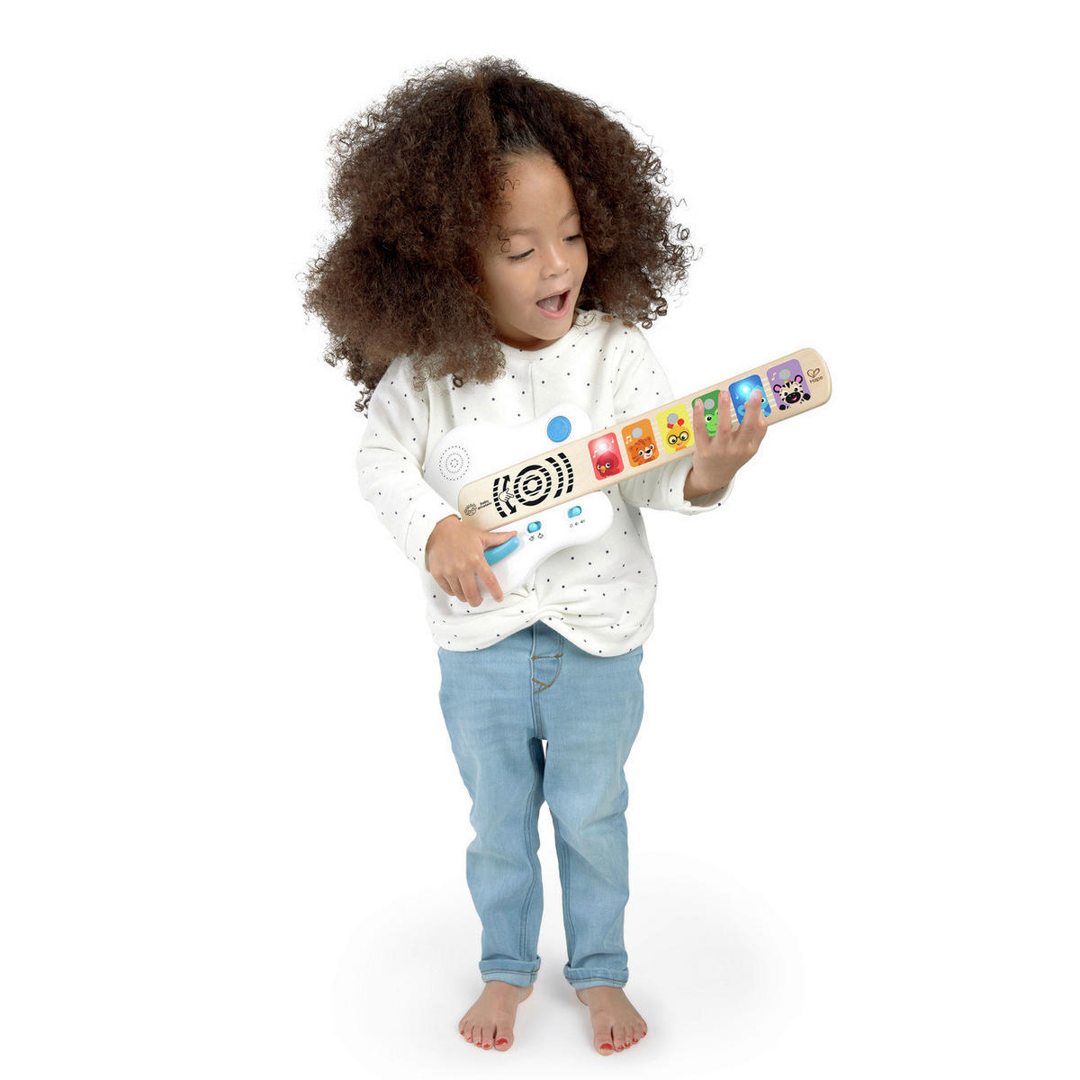 E-GITARRE - Weiß Hochglanz, Basics, Holzwerkstoff/Kunststoff (45,3/24,2/5,8cm) - Hape