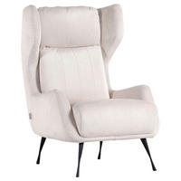OHRENSESSEL Flachgewebe Beige  - Beige/Schwarz, Trend, Textil/Metall (75/111/83cm)