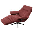 RELAXSESSEL in Leder Weinrot  - Beige/Weinrot, Design, Leder/Metall (92/79/82cm) - Dieter Knoll
