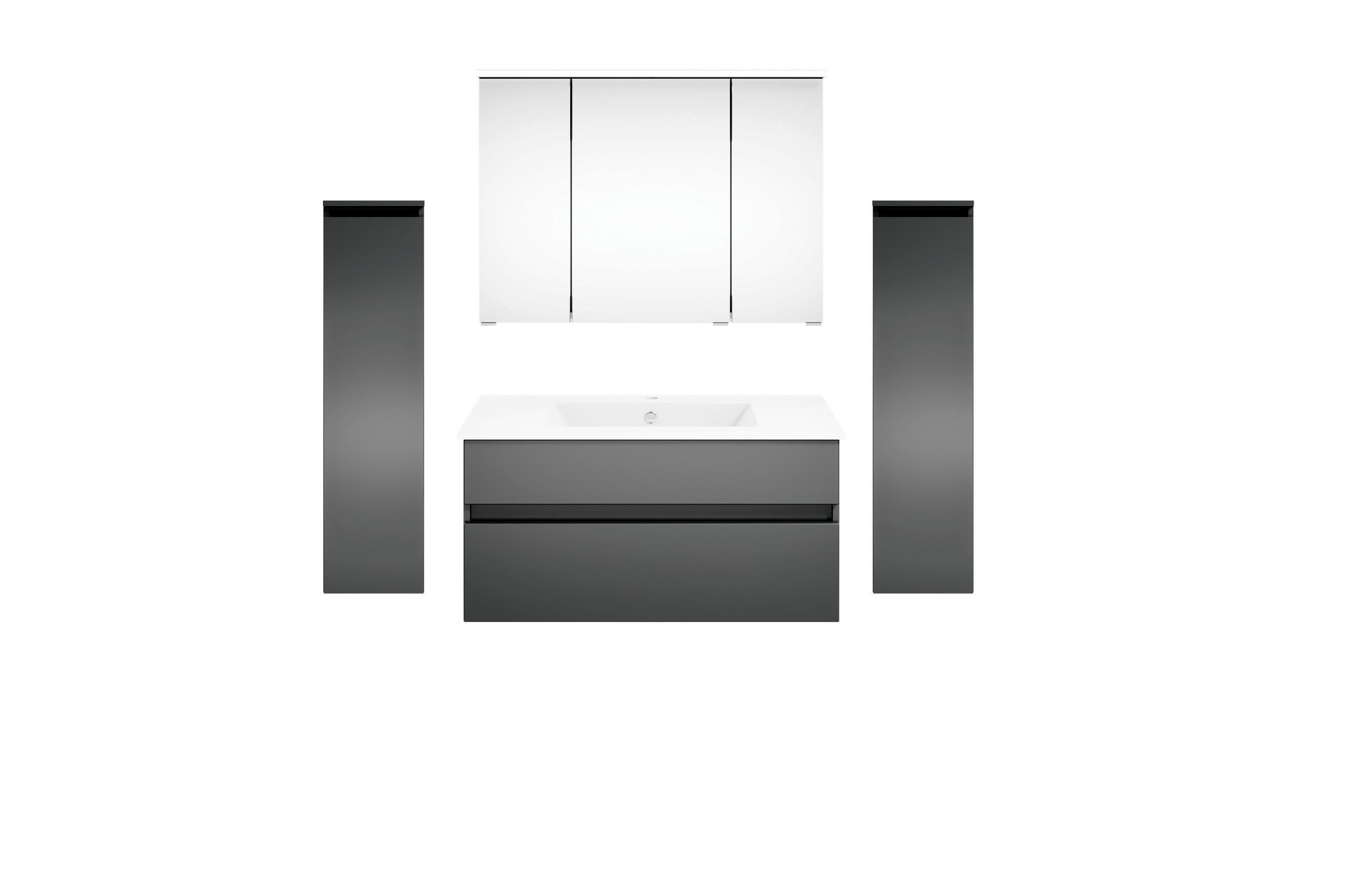 BADEZIMMER  in 150 cm  - Dunkelgrau/Weiß, KONVENTIONELL, Keramik/Holzwerkstoff (150cm) - Puris