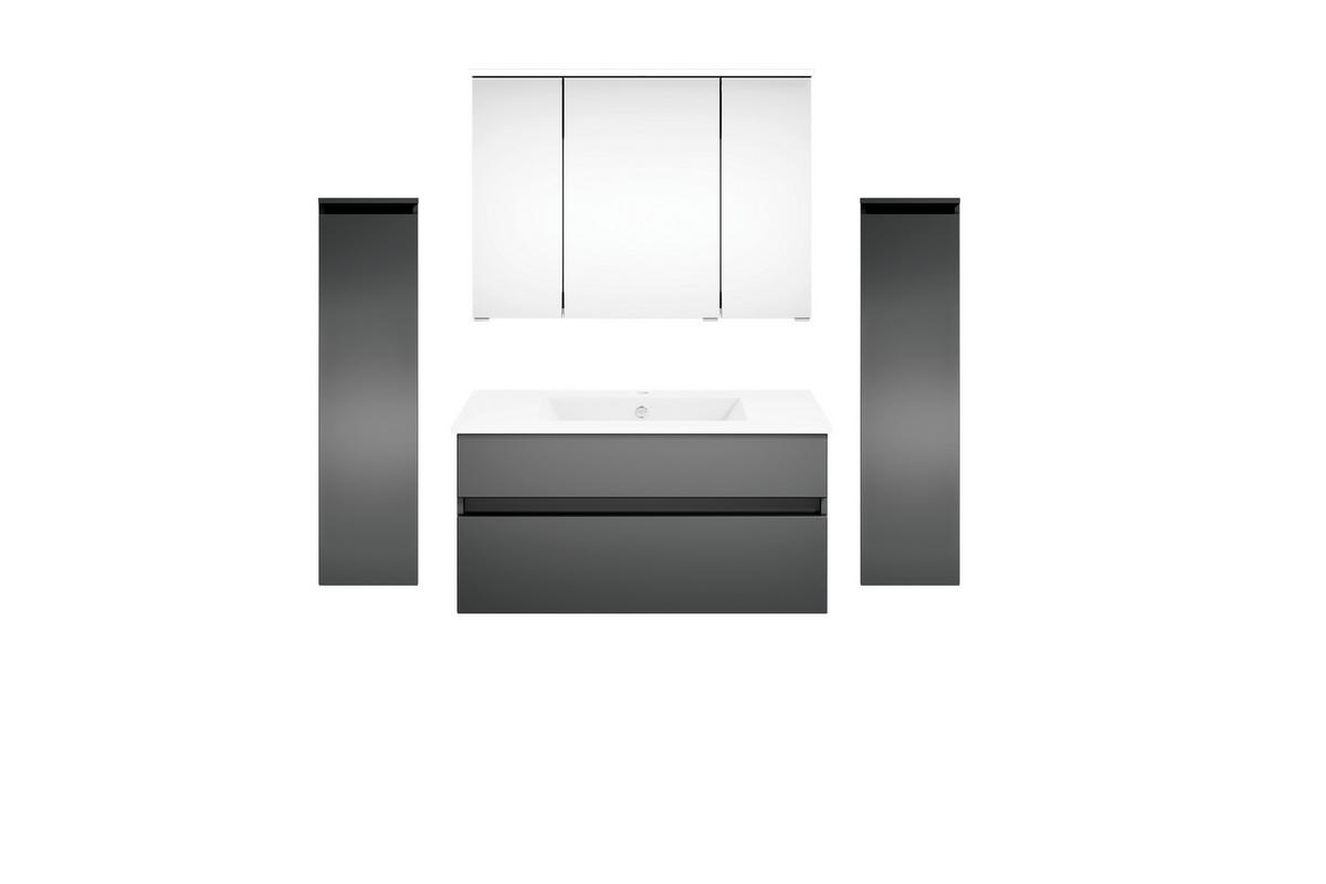 BADEZIMMER  in 150 cm  - Dunkelgrau/Weiß, KONVENTIONELL, Keramik/Holzwerkstoff (150cm) - Puris