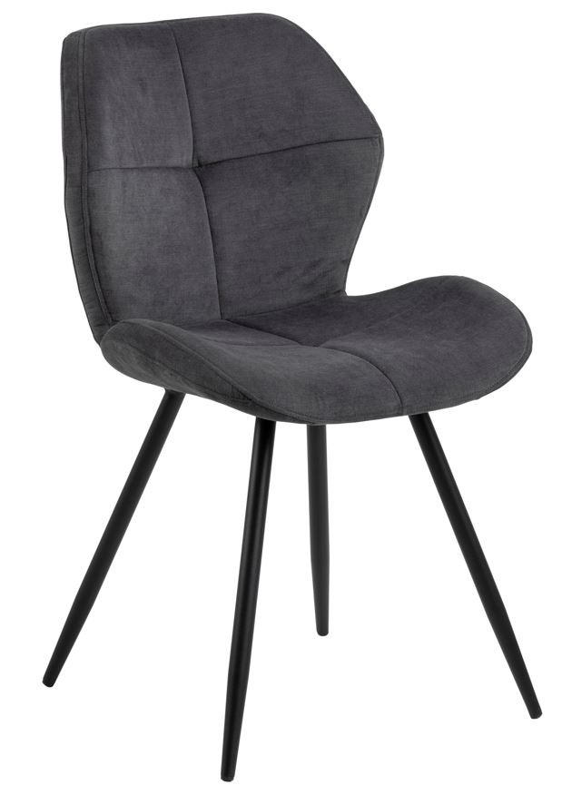 Scaun din metal, textil, antracit, negru