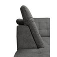 ECKSOFA Graubraun Chenille  inkl. Bettkasten, Schlaffunktion, Rücken echt, Kopfteilverstellung, Liegefläche im Originalstoff  - Chromfarben/Graubraun, KONVENTIONELL, Kunststoff/Textil (205/260cm) - Carryhome