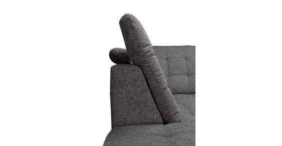 ECKSOFA Graubraun Chenille  inkl. Bettkasten, Schlaffunktion, Rücken echt, Kopfteilverstellung, Liegefläche im Originalstoff  - Chromfarben/Graubraun, KONVENTIONELL, Kunststoff/Textil (205/260cm) - Carryhome