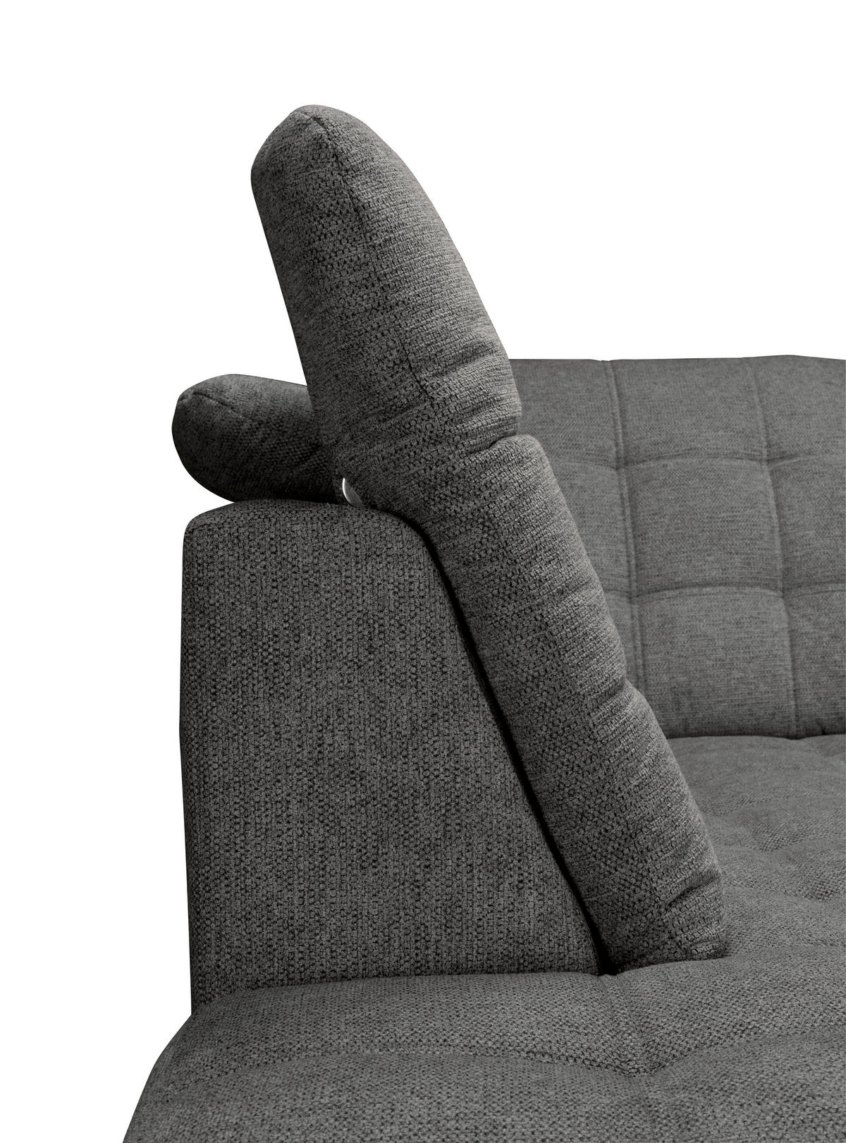 ECKSOFA Graubraun Chenille  - Chromfarben/Graubraun, KONVENTIONELL, Kunststoff/Textil (205/260cm) - Carryhome