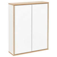 SPIEGELSCHRANK 60/75/18,5 cm  - Eichefarben/Weiß, MODERN, Glas/Holzwerkstoff (60/75/18,5cm) - MID.YOU