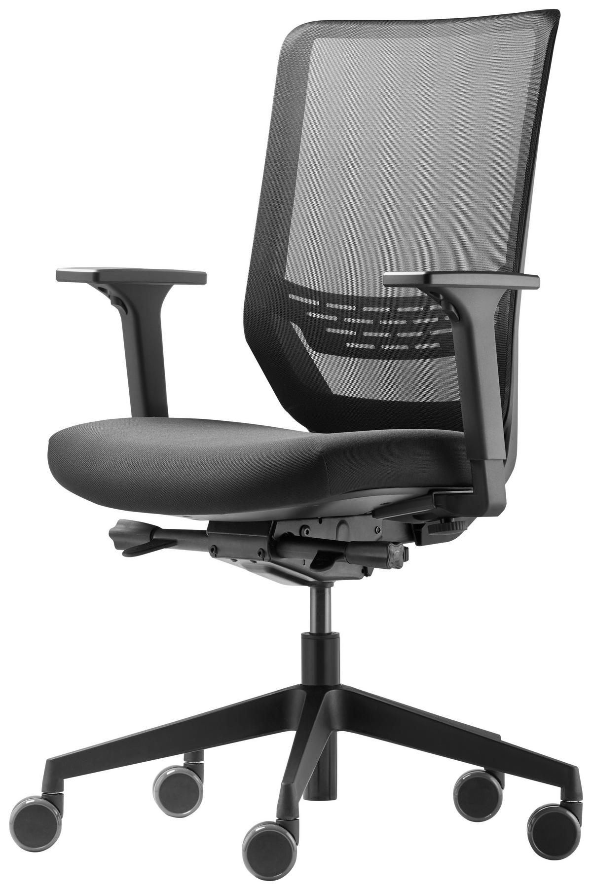 DREHSTUHL Flachgewebe Schwarz, Graphitfarben  - Schwarz/Graphitfarben, Basics, Kunststoff/Textil (69/110/69cm) - Dauphin