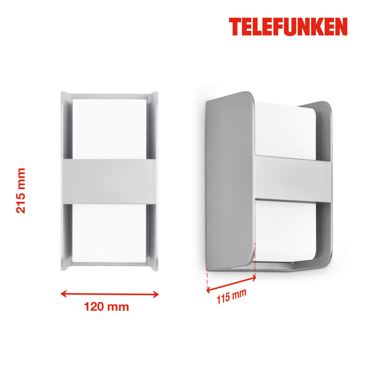 LED KÜLTÉRI LÁMPA - ezüstszínű, Basics, műanyag/fém (21,5/12/11,5cm)