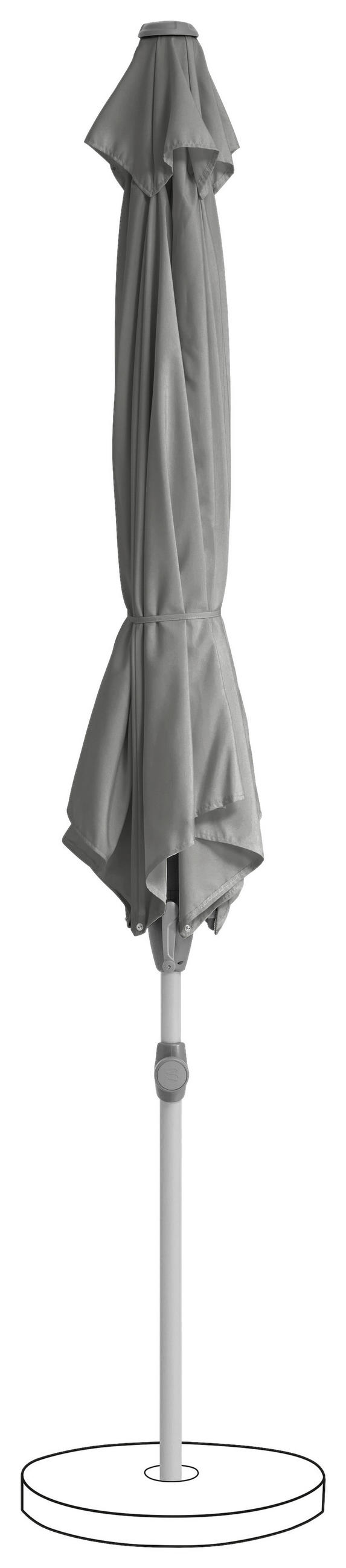 SONNENSCHIRM 330 cm Grau  - Silberfarben/Grau, KONVENTIONELL, Textil/Metall (330/330cm) - Suncomfort by Glatz