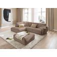ECKSOFA  in Chenille Taupe  224/307 cm  - Taupe/Schwarz, KONVENTIONELL, Kunststoff/Textil (224/307cm) - Hom`in