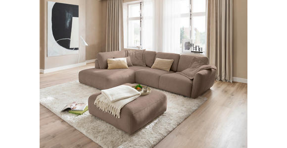 ECKSOFA  in Chenille Taupe  224/307 cm  - Taupe/Schwarz, KONVENTIONELL, Kunststoff/Textil (224/307cm) - Hom`in