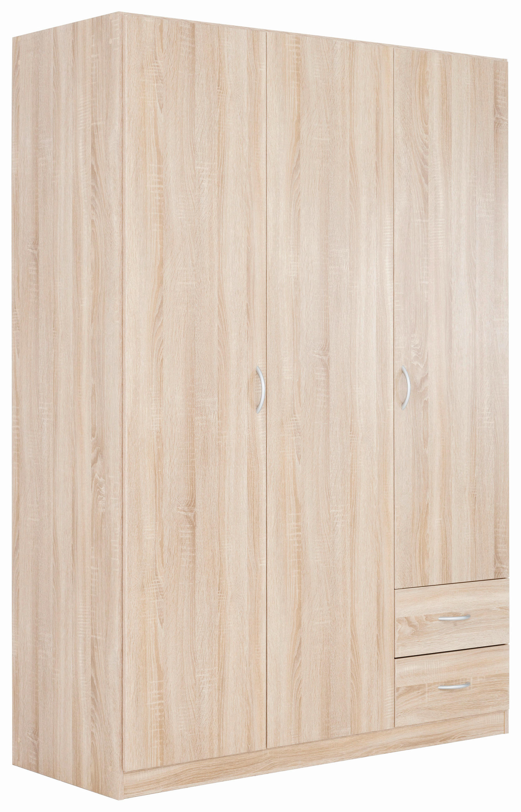 DREHTÜRENSCHRANK in Sonoma Eiche  - Silberfarben/Sonoma Eiche, Konventionell, Holzwerkstoff (136/197/54cm) - Boxxx