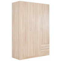 DREHTÜRENSCHRANK in Sonoma Eiche  - Silberfarben/Sonoma Eiche, Konventionell, Holzwerkstoff (136/197/54cm) - Boxxx