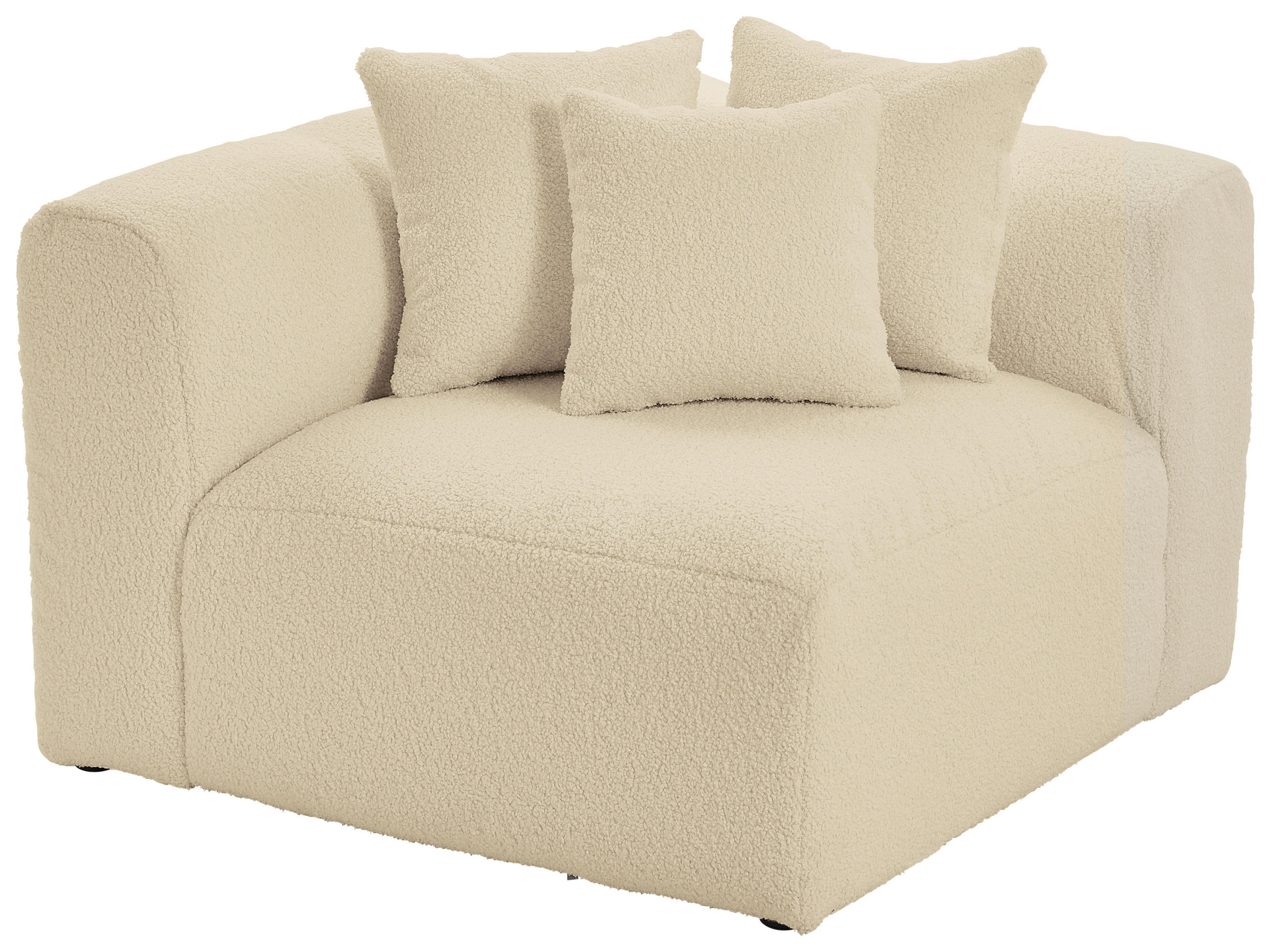 SOFAELEMENT BLOOM Flachgewebe, Teddystoff Beige  - Beige, Trend, Textil (115/70/115cm) - Livetastic