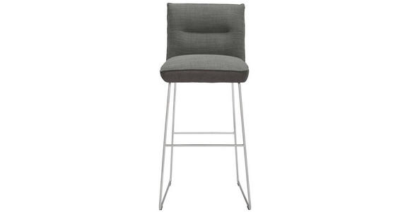 BARHOCKER in Metall, Textil Grau, Edelstahlfarben, Hellgrau - Edelstahlfarben/Hellgrau, Design, Textil/Metall (51/107/59cm) - Dieter Knoll