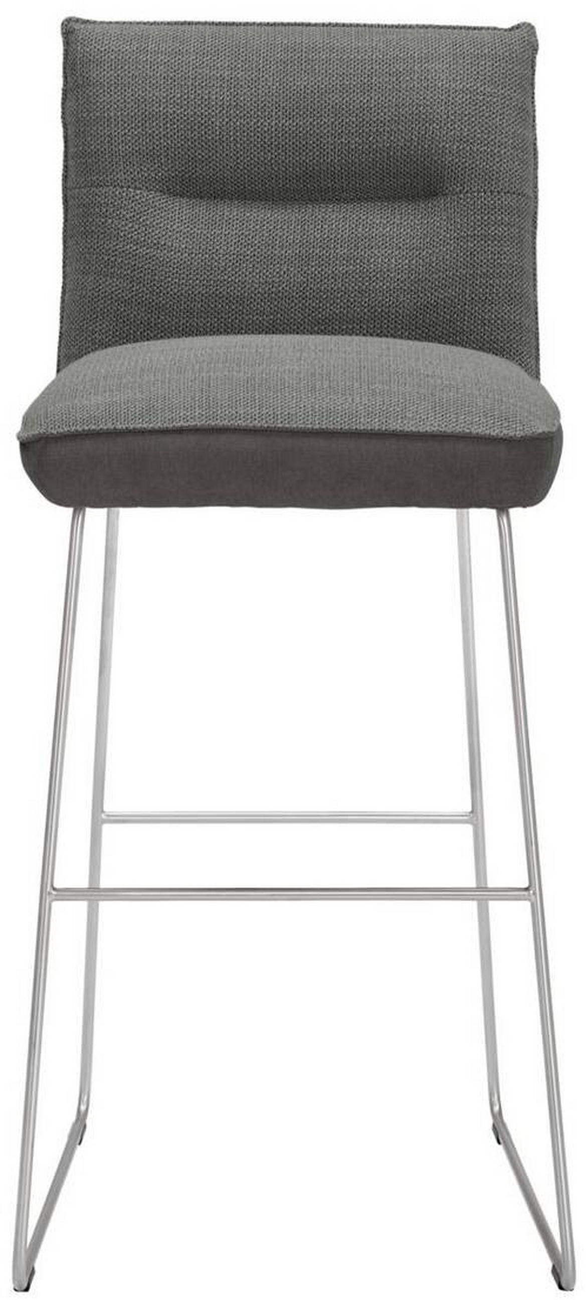 BARHOCKER in Metall, Textil Grau, Edelstahlfarben, Hellgrau  - Edelstahlfarben/Hellgrau, Design, Textil/Metall (51/107/59cm) - Dieter Knoll