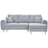 ECKSOFA Hellgrau Webstoff  - Hellgrau/Naturfarben, KONVENTIONELL, Holz/Textil (250/145cm) - Carryhome