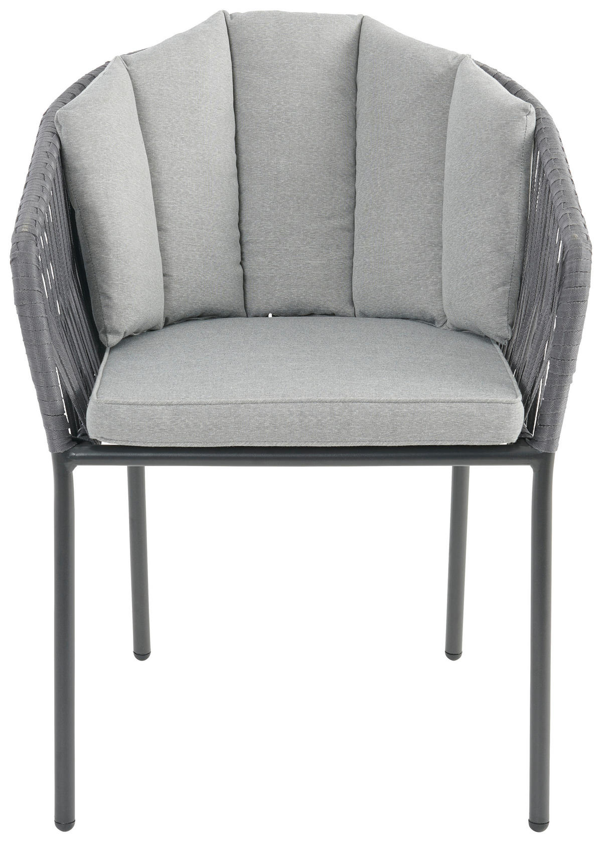GARTENSESSEL Aluminium Grau  - Schwarz/Grau, MODERN, Kunststoff/Textil (59/77,5/61cm) - Ambia Garden