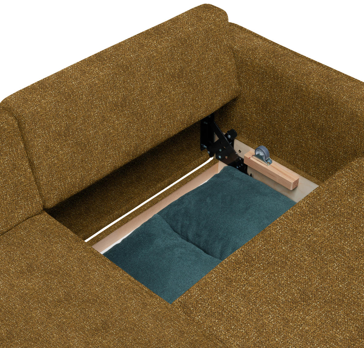 ECKSOFA  in Mikrovelours Senfgelb  237/170 cm  - Eichefarben/Senfgelb, KONVENTIONELL, Holz/Textil (237/170cm) - Sedda