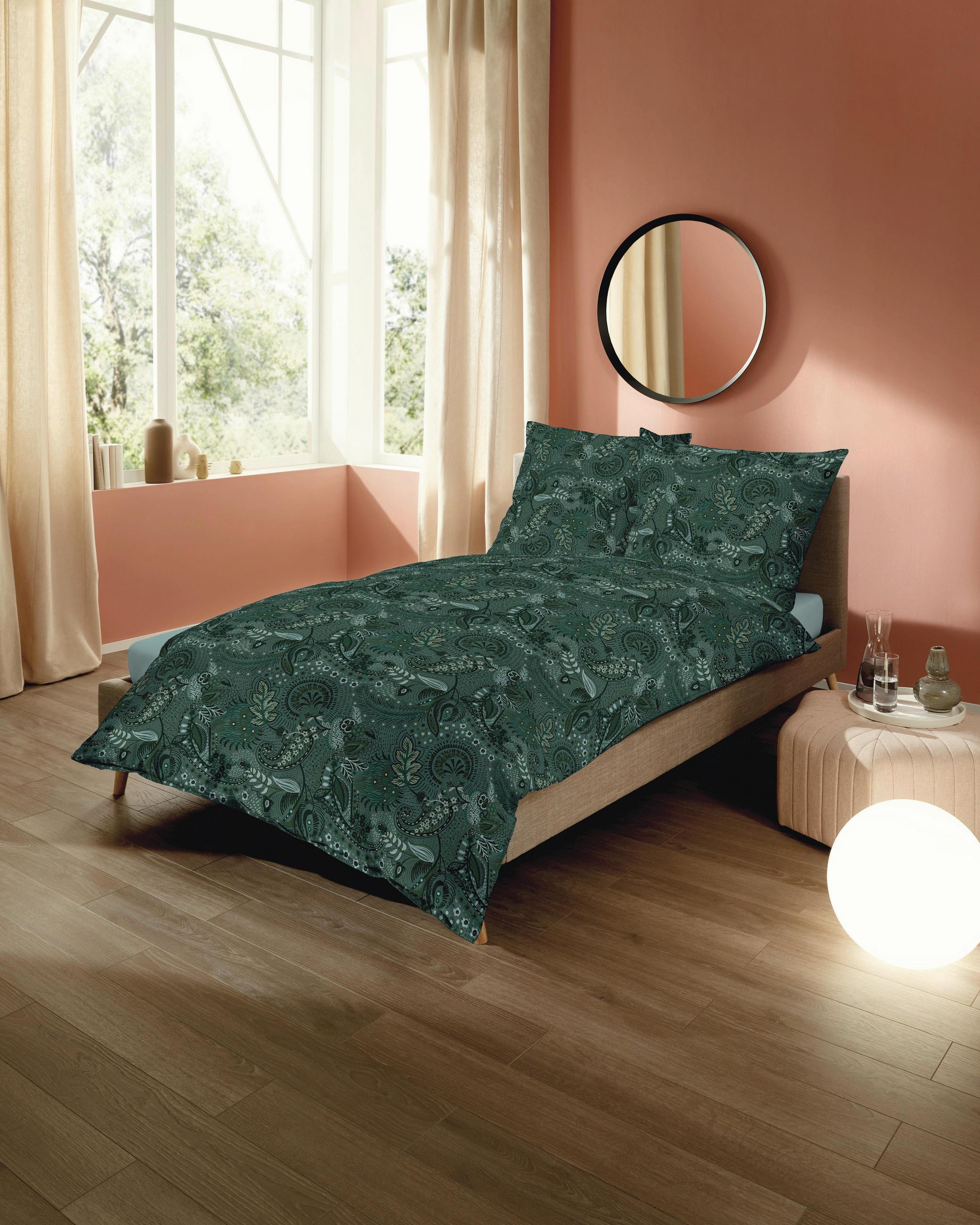 POSTELJNINA Dream 140/200 cm bombažni flanel zelena  - zelena, Konvencionalno, tekstil (140/200cm) - Kaeppel