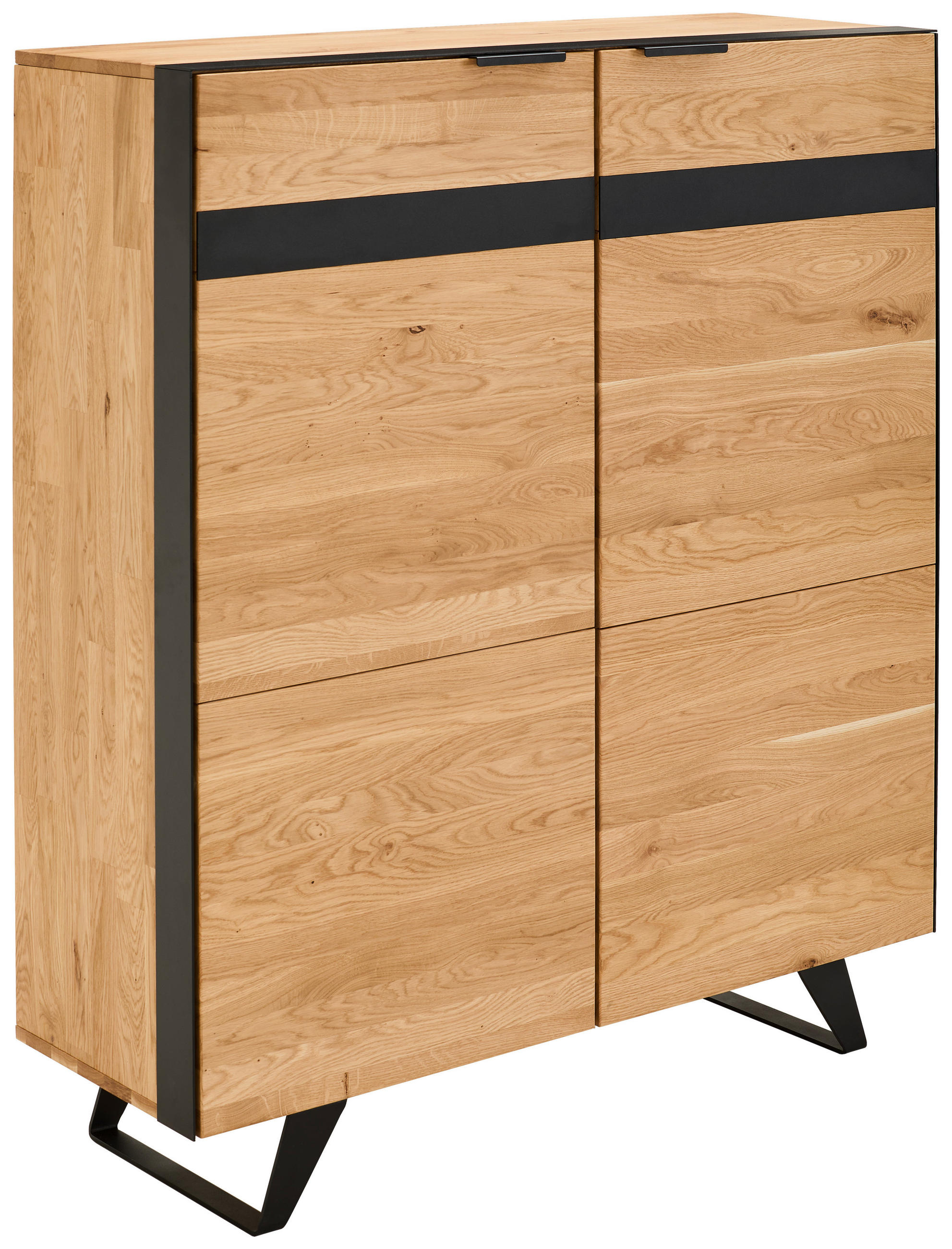 HIGHBOARD  in 121,1/140/42 cm  - Wildeiche/Schwarz, KONVENTIONELL, Holz/Holzwerkstoff (121,1/140/42cm) - Landscape