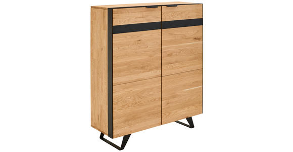 HIGHBOARD  in 121,1/140/42 cm  - Wildeiche/Schwarz, KONVENTIONELL, Holz/Holzwerkstoff (121,1/140/42cm) - Landscape