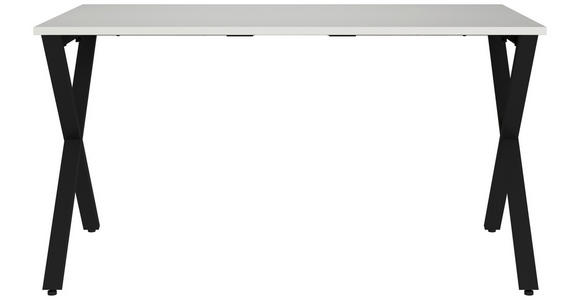 SCHREIBTISCH 140/80/75 cm Schwarz, Hellgrau  - Hellgrau/Schwarz, MODERN, Holzwerkstoff/Metall (140/80/75cm) - Novel
