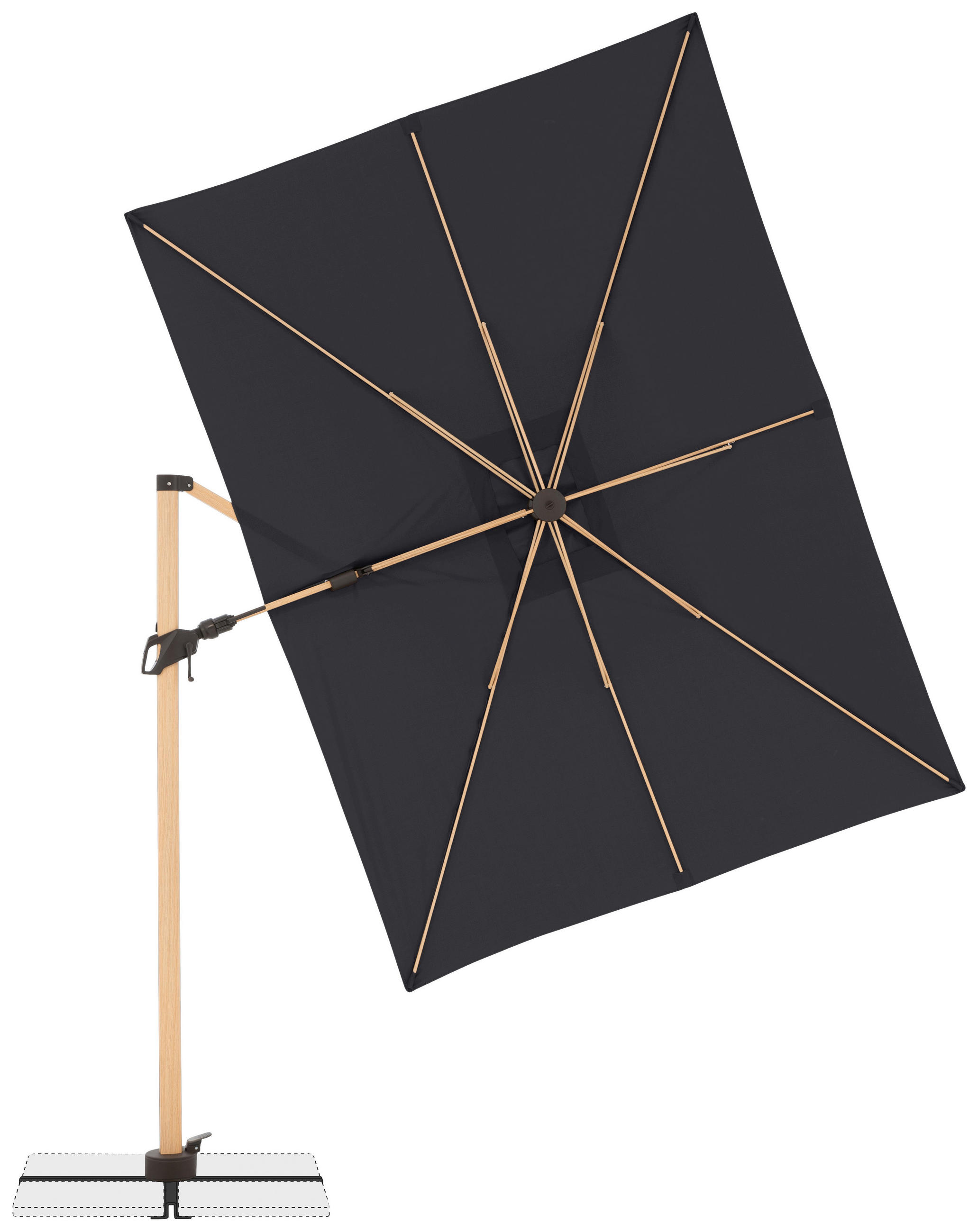 AMPELSCHIRM 300X220 cm Anthrazit  - Eschefarben/Anthrazit, Basics, Textil/Metall (300/220cm) - Doppler