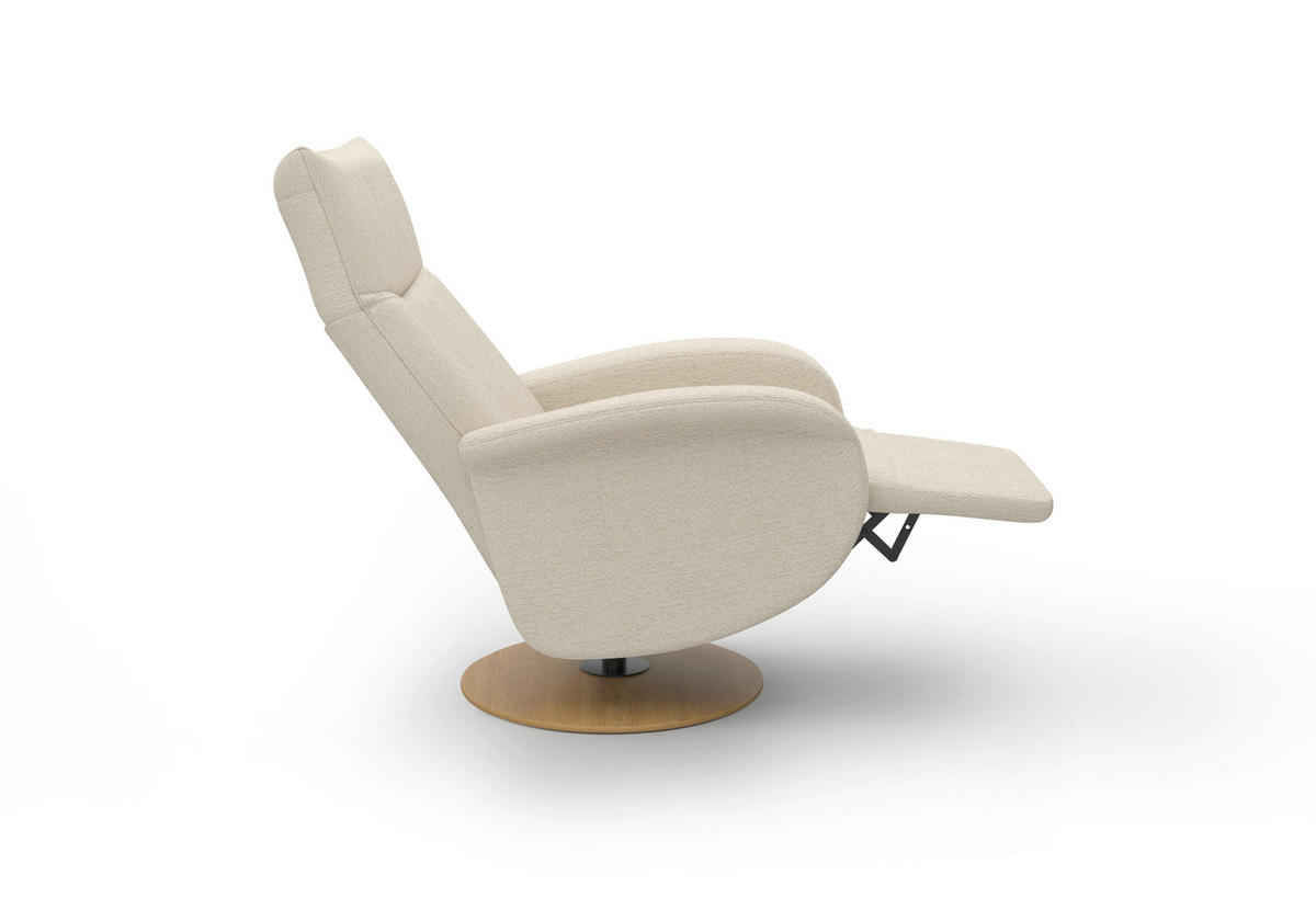 RELAXSESSEL GLENDALE E Chenille Kopfteilverstellung, Rücken echt    - Sandfarben/Eichefarben, KONVENTIONELL, Holzwerkstoff/Textil (75/112/82cm) - Sit & More