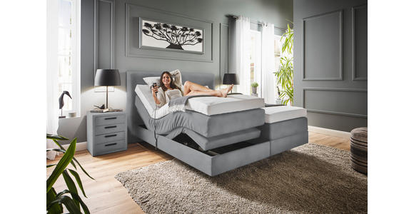 BOXSPRINGBETT 160/200 cm  in Grau  - Grau, KONVENTIONELL, Holz/Textil (160/200cm) - Dieter Knoll