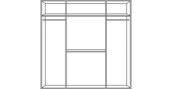 KLEIDERSCHRANK 180/199/58 cm 4-türig  - Plankeneiche/Eichefarben, Trend, Holzwerkstoff/Kunststoff (180/199/58cm) - Carryhome