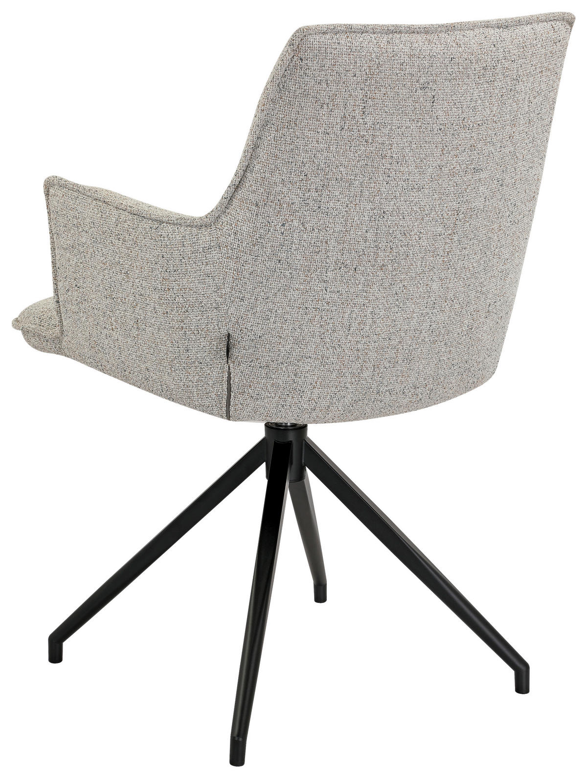ARMLEHNSTUHL  Sitzfläche 360° drehbar, automatische Rückholfunktion Leinenoptik  Schwarz, Beige  - Beige/Schwarz, Design, Textil/Metall (59/89,5/63cm) - Novel