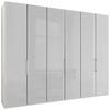 FALTTÜRENSCHRANK 300/216/58 cm 3-türig Weiß  - Chromfarben/Weiß, KONVENTIONELL, Glas/Holzwerkstoff (300/216/58cm) - Dieter Knoll
