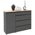 SIDEBOARD 135/102/41 cm  - Eichefarben/Schwarz, Design, Holz/Holzwerkstoff (135/102/41cm) - Dieter Knoll