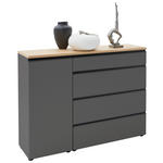 SIDEBOARD 135/102/41 cm  - Eichefarben/Schwarz, Design, Holz/Holzwerkstoff (135/102/41cm) - Dieter Knoll