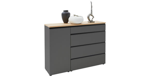 SIDEBOARD 135/102/41 cm  - Eichefarben/Schwarz, Design, Holz/Holzwerkstoff (135/102/41cm) - Dieter Knoll
