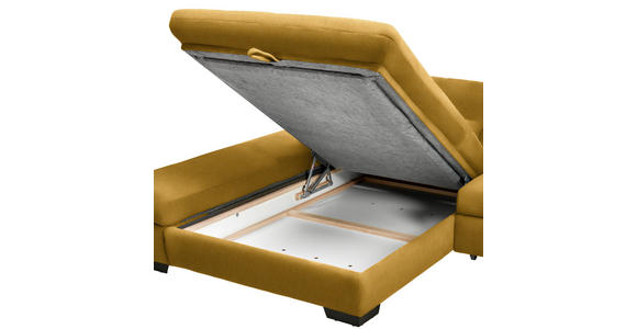 ECKSOFA  in Flachgewebe Gelb  341/204 cm  - Gelb/Schwarz, Design, Textil/Metall (341/204cm) - Xora