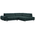 ECKSOFA  in Webstoff Dunkelgrün  295/201 cm  - Dunkelgrün/Dunkelgrau, Design, Textil/Metall (295/201cm) - Hom`in