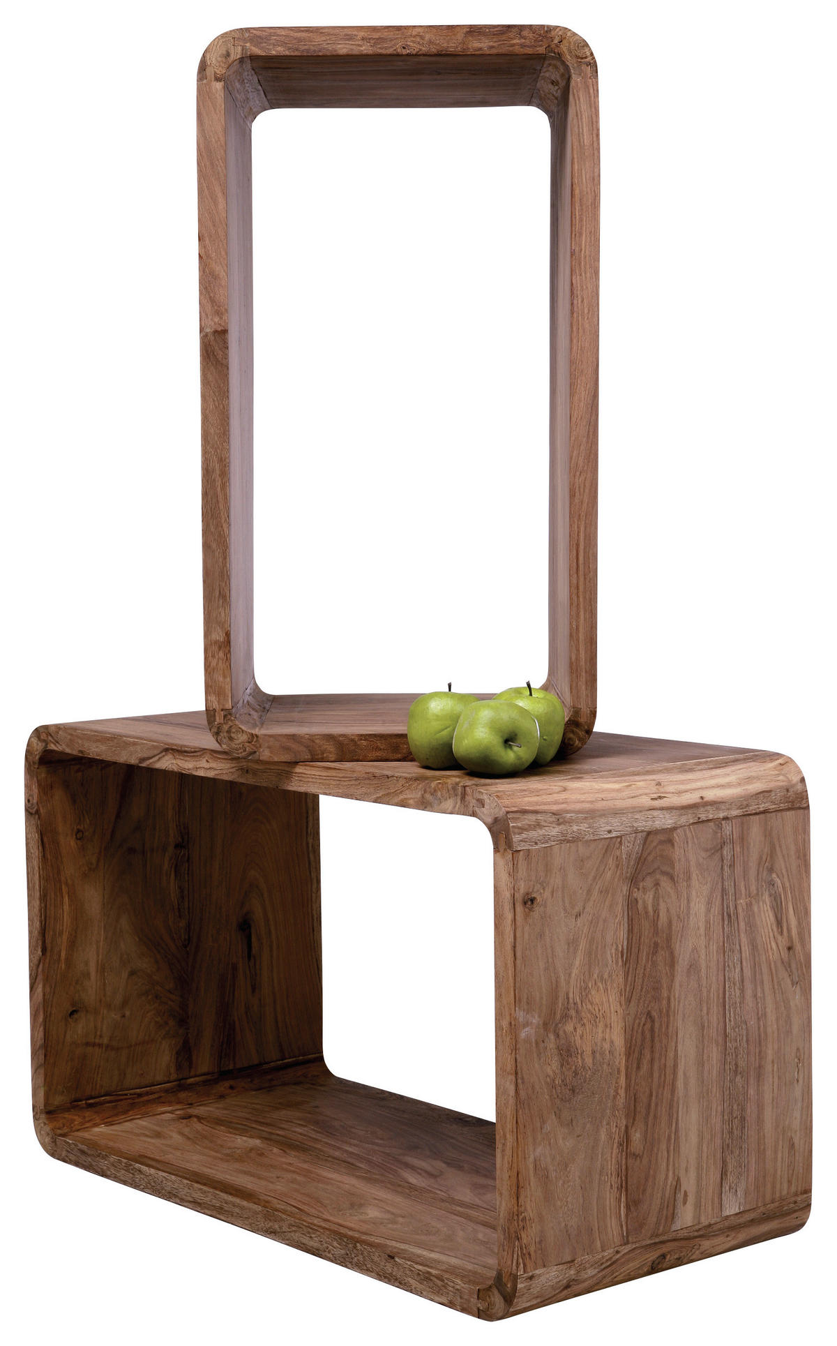 WANDREGALSET 2-teilig Mangoholz massiv Naturfarben  - Naturfarben, Design, Holz (48/80/40cm) - Kare-Design