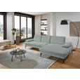 ECKSOFA in Chenille, Mikrofaser Hellblau, Salbeigrün  299/157 cm  - Salbeigrün/Schwarz, Design, Textil/Metall (299/157cm) - Dieter Knoll