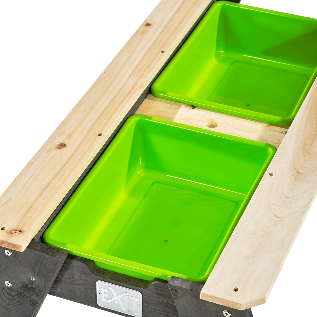 SAND- UND WASSERTISCH  - Grau/Grün, KONVENTIONELL, Holz/Kunststoff (69/94/50cm) - EXIT Toys