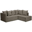 ECKSOFA Taupe Chenille  - Taupe/Schwarz, KONVENTIONELL, Kunststoff/Textil (233/193cm) - Carryhome